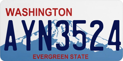 WA license plate AYN3524