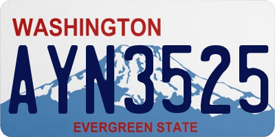 WA license plate AYN3525