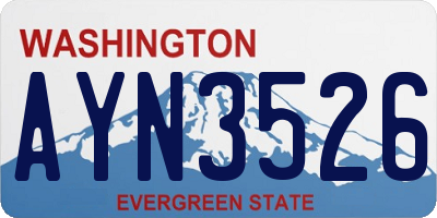 WA license plate AYN3526