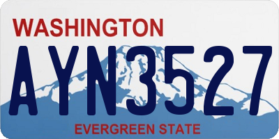 WA license plate AYN3527