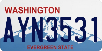 WA license plate AYN3531