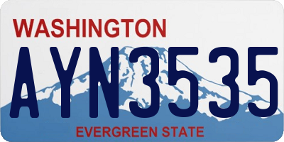 WA license plate AYN3535