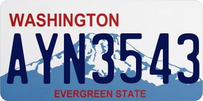 WA license plate AYN3543