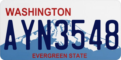 WA license plate AYN3548