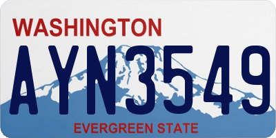 WA license plate AYN3549