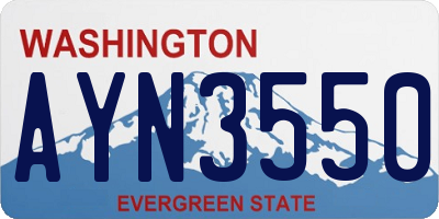 WA license plate AYN3550