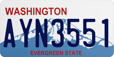 WA license plate AYN3551