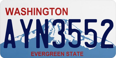 WA license plate AYN3552