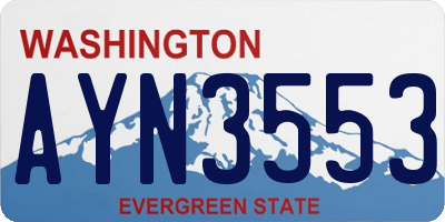 WA license plate AYN3553