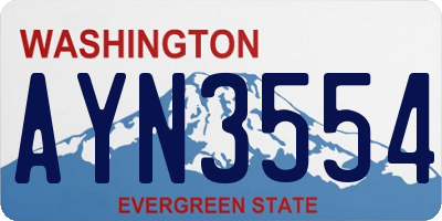 WA license plate AYN3554