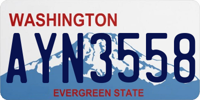 WA license plate AYN3558