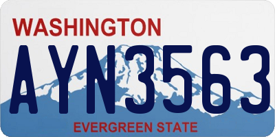 WA license plate AYN3563