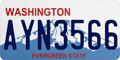 WA license plate AYN3566