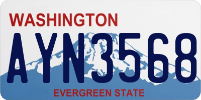 WA license plate AYN3568