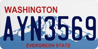 WA license plate AYN3569