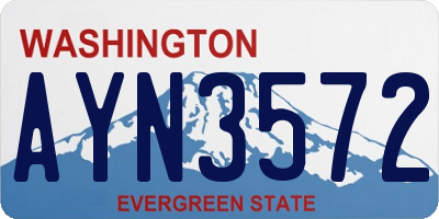 WA license plate AYN3572