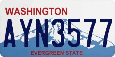 WA license plate AYN3577
