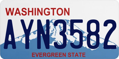 WA license plate AYN3582