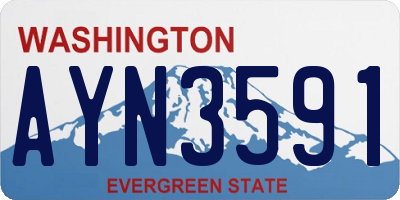 WA license plate AYN3591