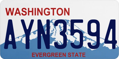 WA license plate AYN3594