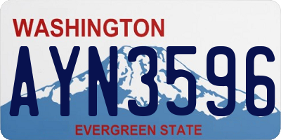 WA license plate AYN3596