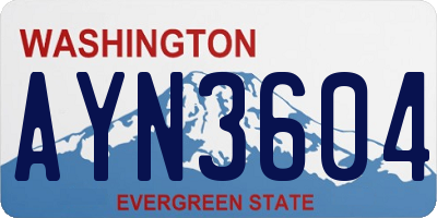 WA license plate AYN3604