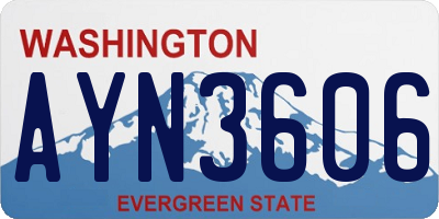 WA license plate AYN3606