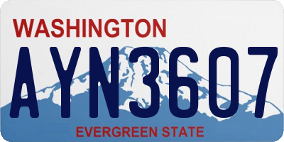 WA license plate AYN3607