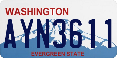 WA license plate AYN3611
