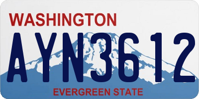 WA license plate AYN3612