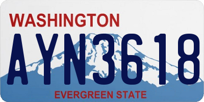 WA license plate AYN3618