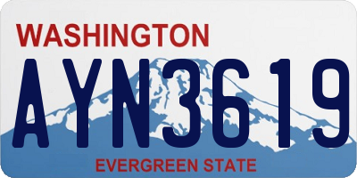 WA license plate AYN3619