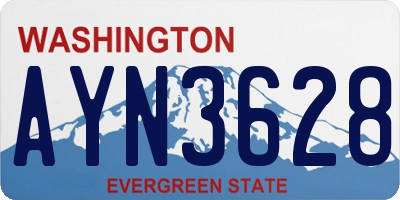 WA license plate AYN3628