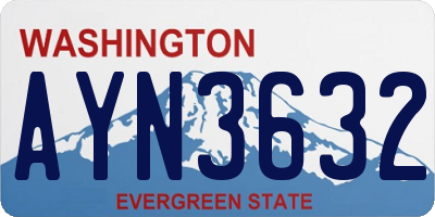 WA license plate AYN3632