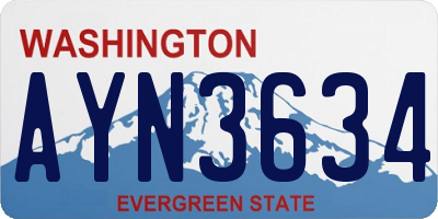 WA license plate AYN3634