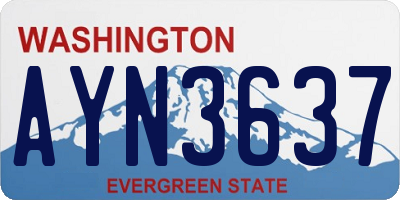 WA license plate AYN3637