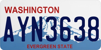 WA license plate AYN3638