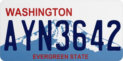 WA license plate AYN3642