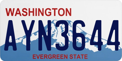 WA license plate AYN3644