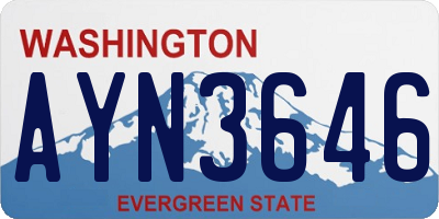 WA license plate AYN3646