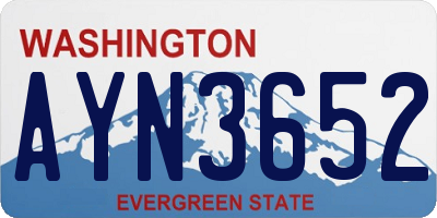 WA license plate AYN3652