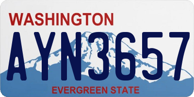 WA license plate AYN3657