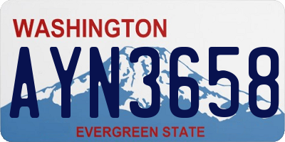 WA license plate AYN3658