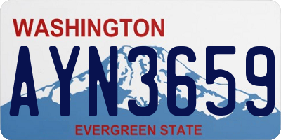 WA license plate AYN3659