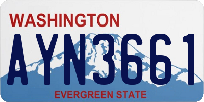 WA license plate AYN3661
