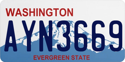 WA license plate AYN3669