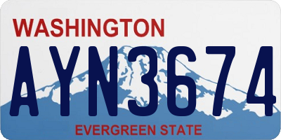 WA license plate AYN3674