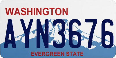 WA license plate AYN3676