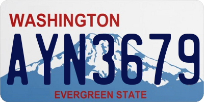WA license plate AYN3679