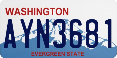 WA license plate AYN3681